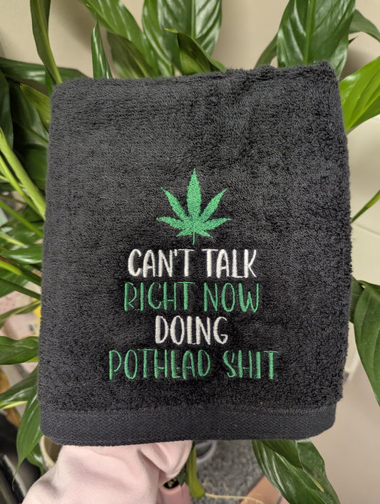 Pothead Embroidered Hand Towel