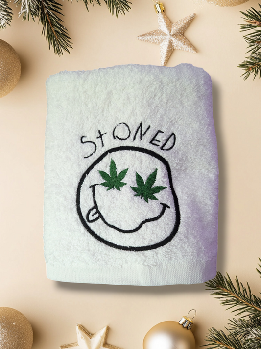 Stoned Embroidered Hand Towel