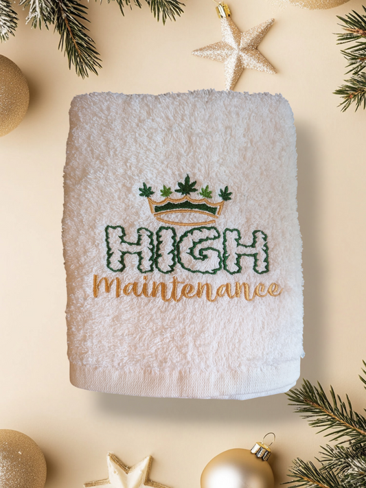 High Maintenance Embroidered Hand Towel 👑