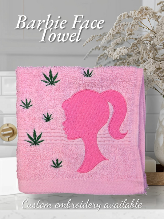 Hi Barbie Embroidered Face Towel 💕